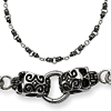 Stainlesss Steel Antiqued Skull 24in Necklace