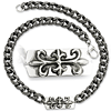 Stainless Steel Antiqued Gothic Necklace 24in