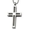 Stainless Steel 1 1/2in Threaded Cross on 24in Necklace 