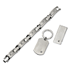 Stainless Steel Bracelet Money Clip Key Chain Set Screw Accents