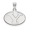 Brigham Young University Oval Pendant 1/2in Sterling Silver