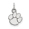 Sterling Silver 3/8in Clemson University Paw Pendant