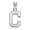 10k White Gold 1/2in Cleveland Indians C Pendant