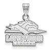 10k White Gold 1/2in Longwood University Lancers Pendant