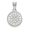 14k White Gold 1/2in Seattle Mariners Round Logo Pendant