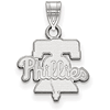 10kt White Gold 1/2in Philadelphia Phillies Bell Pendant