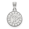 Sterling Silver 1/2in Round Texas Rangers Baseball  Pendant