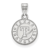 14k White Gold 1/2in Round Texas Rangers Baseball Pendant