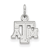 Sterling Silver 3/8in Texas A&M University Beveled Pendant