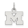 Sterling Silver 3/8in University of Michigan M Pendant