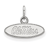 14k White Gold Extra Small Ole Miss Oval Charm