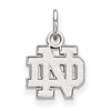 Sterling Silver 3/8in University of Notre Dame ND Pendant