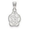 Sterling Silver University of South Dakota Paw Pendant 1/2in
