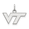 10k White Gold Virginia Tech VT Charm 3/8in