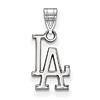 10k White Gold Los Angeles Dodgers LA Pendant 1/2in