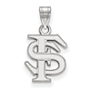 Sterling Silver 1/2in Florida State University FS Pendant