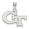 10k White Gold Georgia Tech GT Charm 1/2in