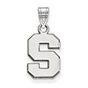 Sterling Silver 1/2in Michigan State University Block S Pendant