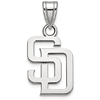 10k White Gold 1/2in San Diego Padres SD Pendant
