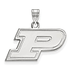 Sterling Silver Purdue University P Logo Pendant 1/2in