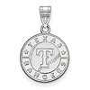Sterling Silver 5/8in Round Texas Rangers Baseball Pendant
