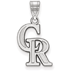 Sterling Silver 5/8in Colorado Rockies Arched Pendant
