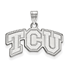 14kt White Gold 1/2in Texas Christian University TCU Pendant