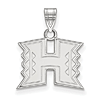 University of Hawaii H Pendant 1/2in Sterling Silver