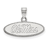 Sterling Silver 3/8in Ole Miss Oval Pendant