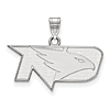 Sterling Silver University of North Dakota Fighting Hawk Logo Pendant 1/2in