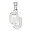 10kt White Gold 1/2in University of Oklahoma OU Pendant