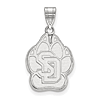 Sterling Silver University of South Dakota Paw Pendant 3/4in