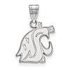 Sterling Silver 5/8in Washington State University Cougar Head Pendant