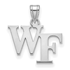 Wake Forest University WF Pendant 1/2in 14k White Gold