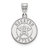 Sterling Silver 5/8in Round Houston Astros Pendant