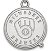 10k White Gold 1/2in Milwaukee Brewers M Barley Pendant