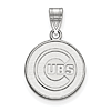 Sterling Silver 5/8in Chicago Cubs Round Laser-cut Pendant
