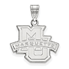 Marquette University Logo Pendant 5/8in 10k White Gold