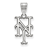 14kt White Gold 5/8in Laser-cut New York Mets NY Pendant