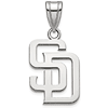 10k White Gold 5/8in San Diego Padres SD Pendant