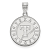 Sterling Silver 3/4in Round Texas Rangers Pendant