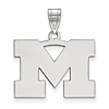 Sterling Silver 5/8in University of Michigan M Pendant