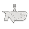 Sterling Silver University of North Dakota Fighting Hawk Logo Pendant 5/8in
