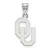 Sterling Silver 5/8in University of Oklahoma OU Pendant