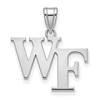 Wake Forest University WF Pendant 5/8in 14k White Gold