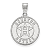 Sterling Silver 3/4in Round Houston Astros Pendant