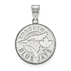 Sterling Silver 3/4in Round Toronto Blue Jays Pendant