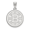 Sterling Silver 3/4in Boston Bruins Round Pendant