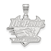 DePaul University Logo Pendant 3/4in 10k White Gold