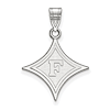 Sterling Silver 3/4in Furman University Diamond Pendant